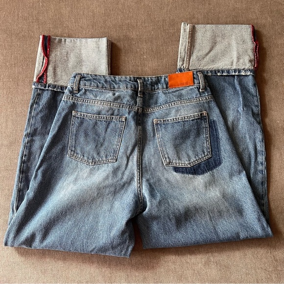 Halfboy Boyfriend Jeans Cuffed High Rise Straight Leg 27 - Picture 10 of 12